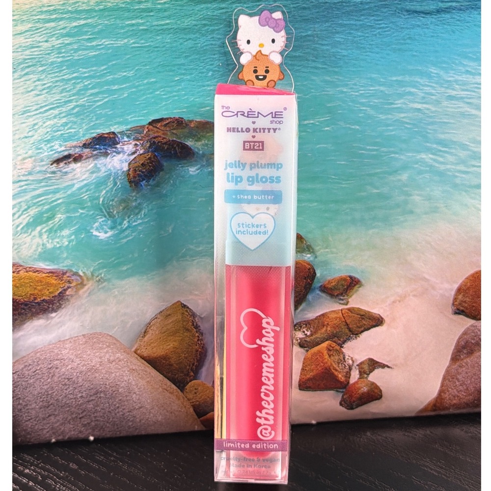 The Creme Shop Hello Kitty BT21 Jelly Plump Lip Gloss Sugar Kitty Pink New